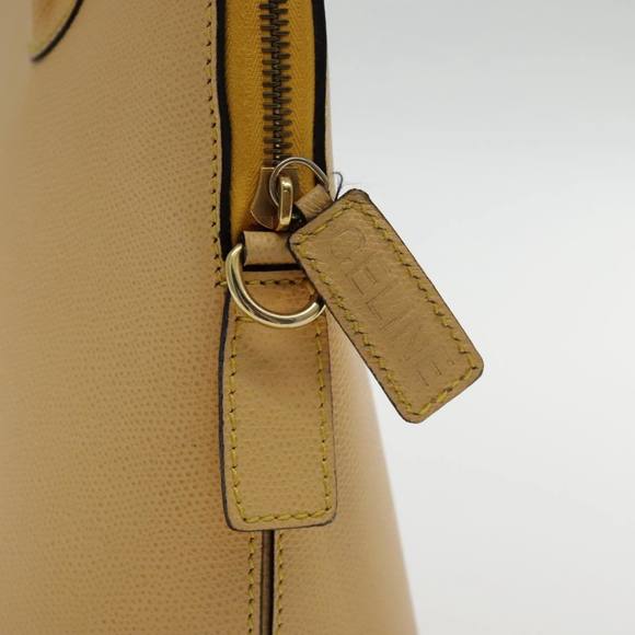 CELINE Hand Bag Leather Yellow Gold Auth 94782 - Picture 10 of 16